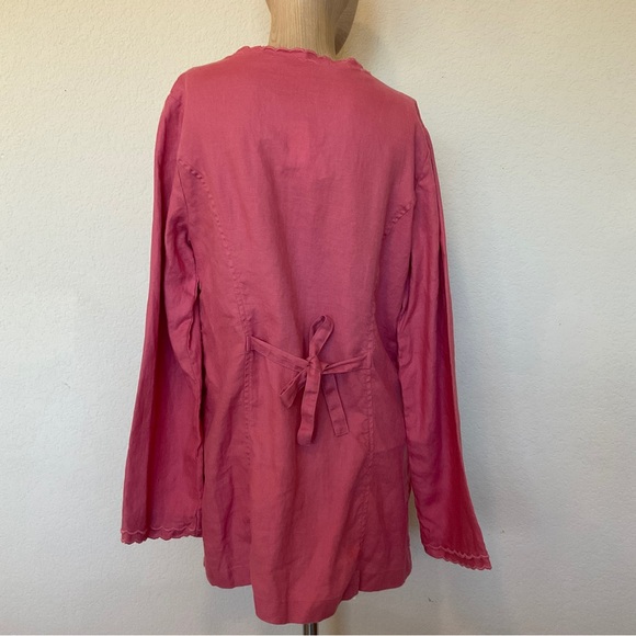 J. Jill NWT Aster Pink Linen Coastal Coatigan Jacket Duster Cardigan Lightweight - Picture 11 of 16